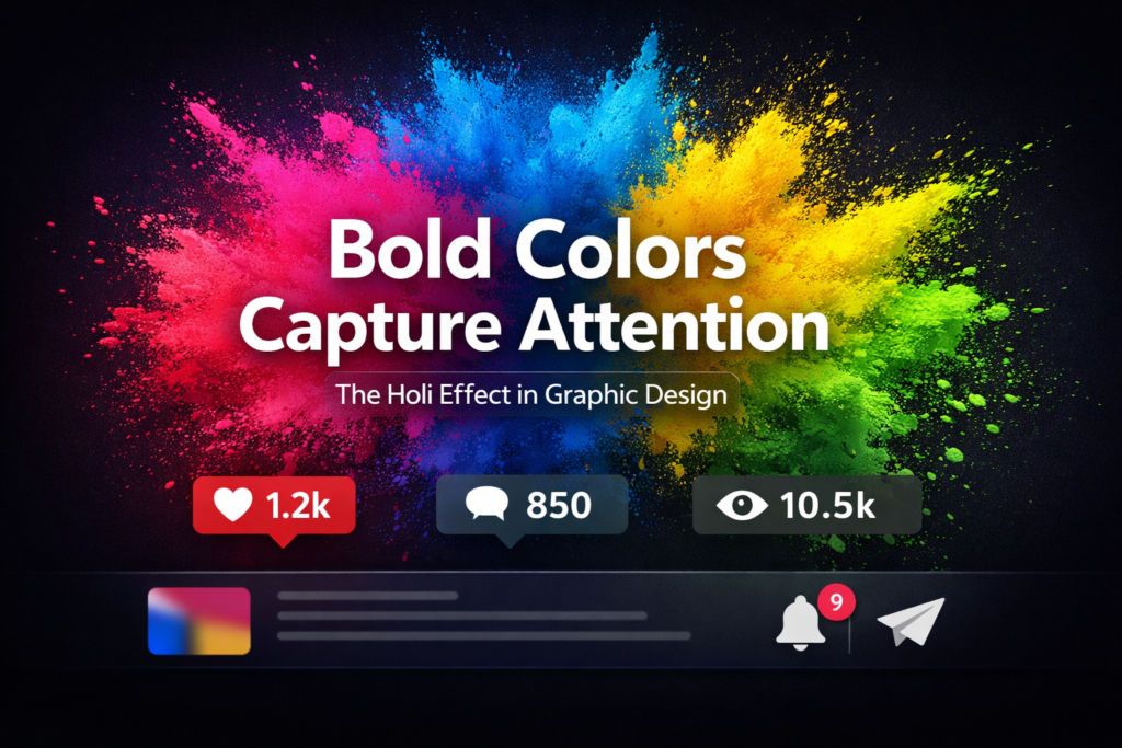 holi effect in graphic design bold colors capture attention